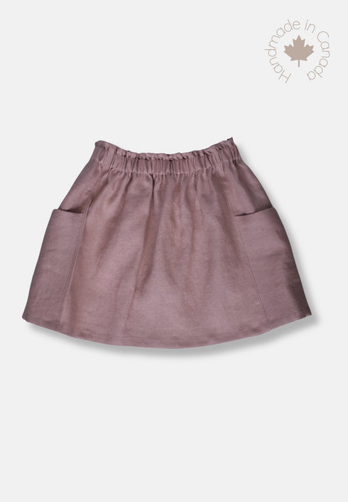 Linen Pocket Skirt - Dusty Pink