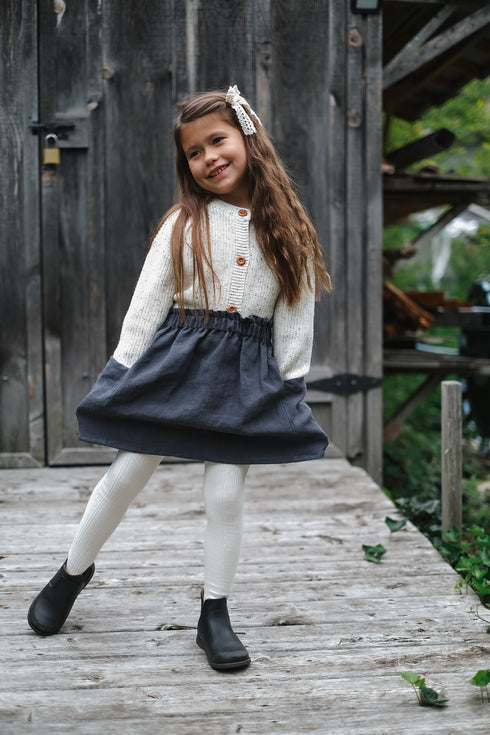 Cable Knit Tights - Linen