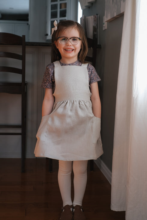 Classic Linen Pinafore - Dune