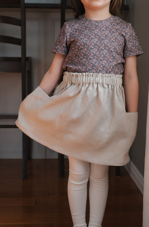 Linen Pocket Skirt - Dune