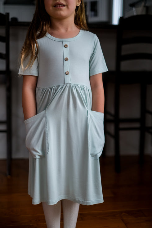 Bamboo Pocket Dress - Seafoam Whisper