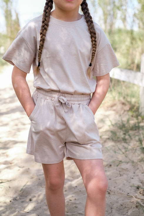 Organic Cotton Short Set - Soft Sandstone
