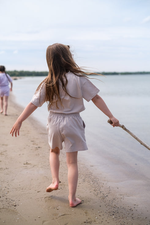 Organic Cotton Short Set - Soft Sandstone