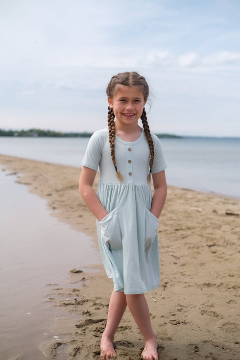 Bamboo Pocket Dress - Seafoam Whisper