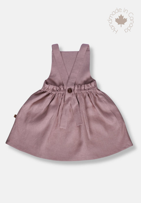 Classic Linen Pinafore - Dusty Pink