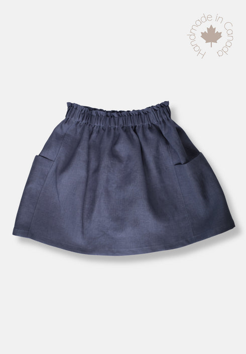 Linen Pocket Skirt - Indigo Night