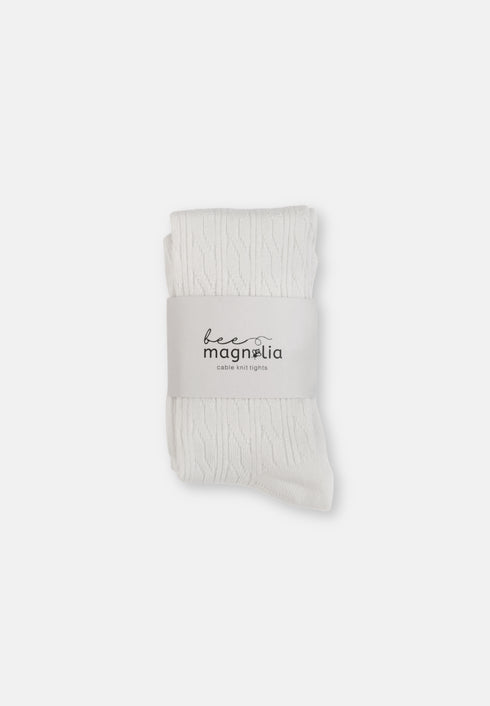 Cable Knit Tights - Linen