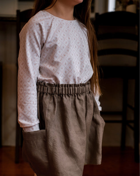 Linen Pocket Skirt - Taupe