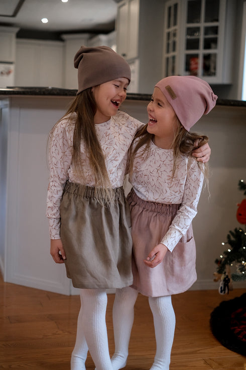 Linen Pocket Skirt - Dusty Pink