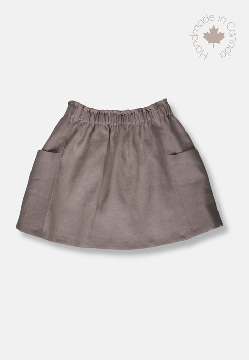 Linen Pocket Skirt - Taupe