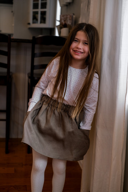 Linen Pocket Skirt - Taupe