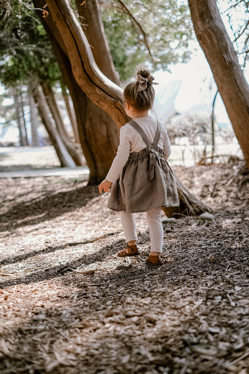 Classic Linen Pinafore - Taupe