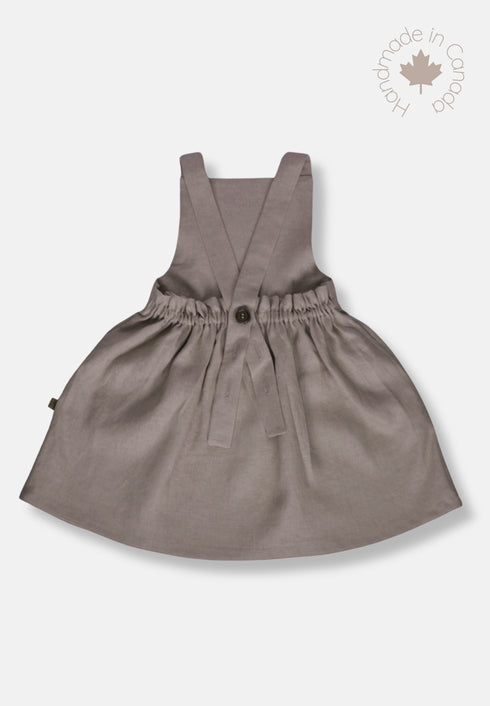 Classic Linen Pinafore - Taupe