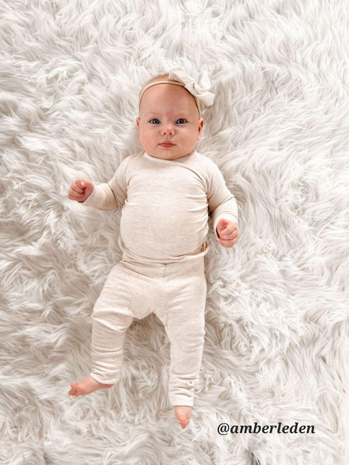 Bamboo French Terry Leggings - Heather Almond