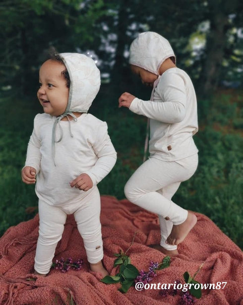 Bamboo French Terry Leggings - Heather Almond