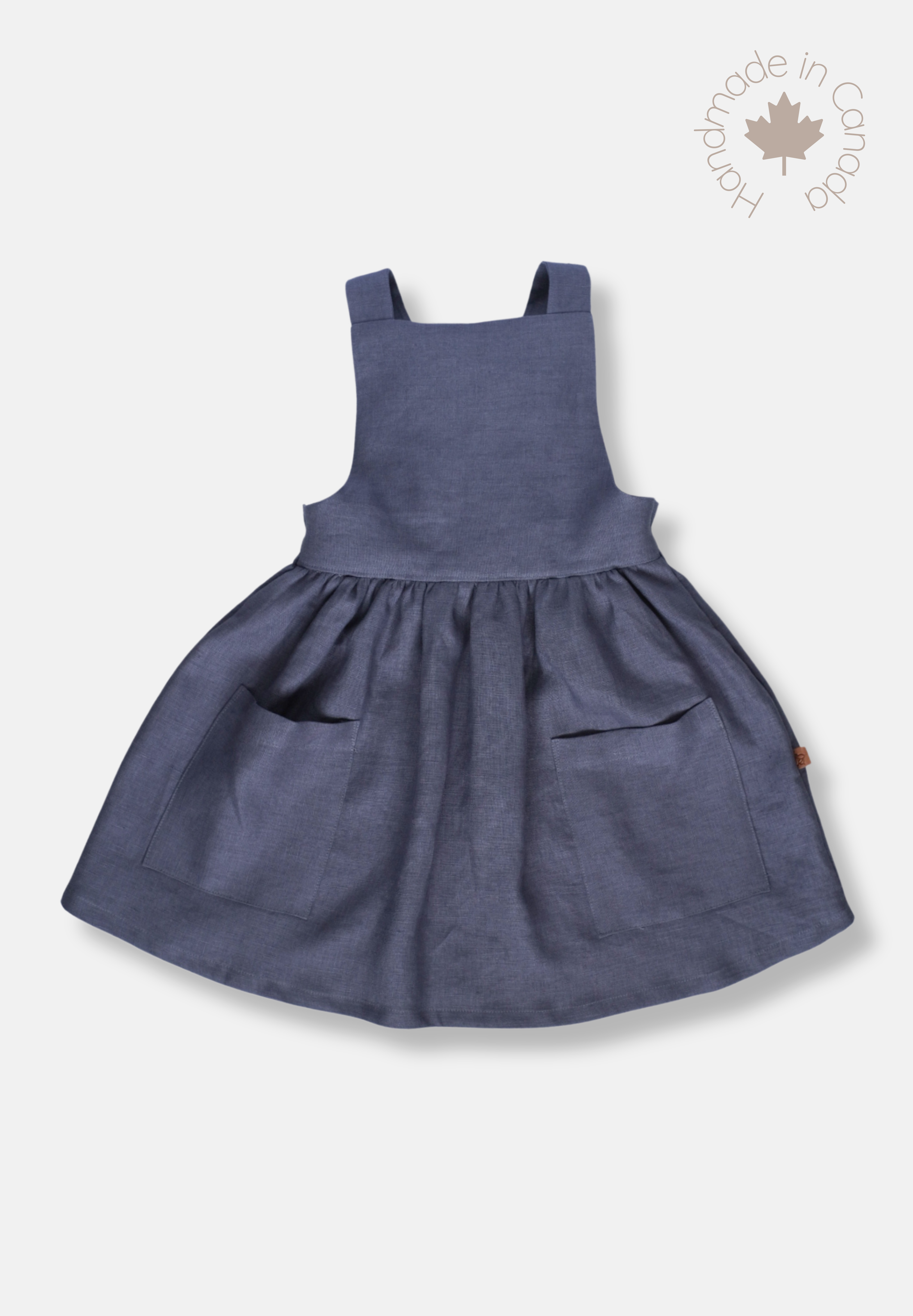 Classic Linen Pinafore - Indigo Night