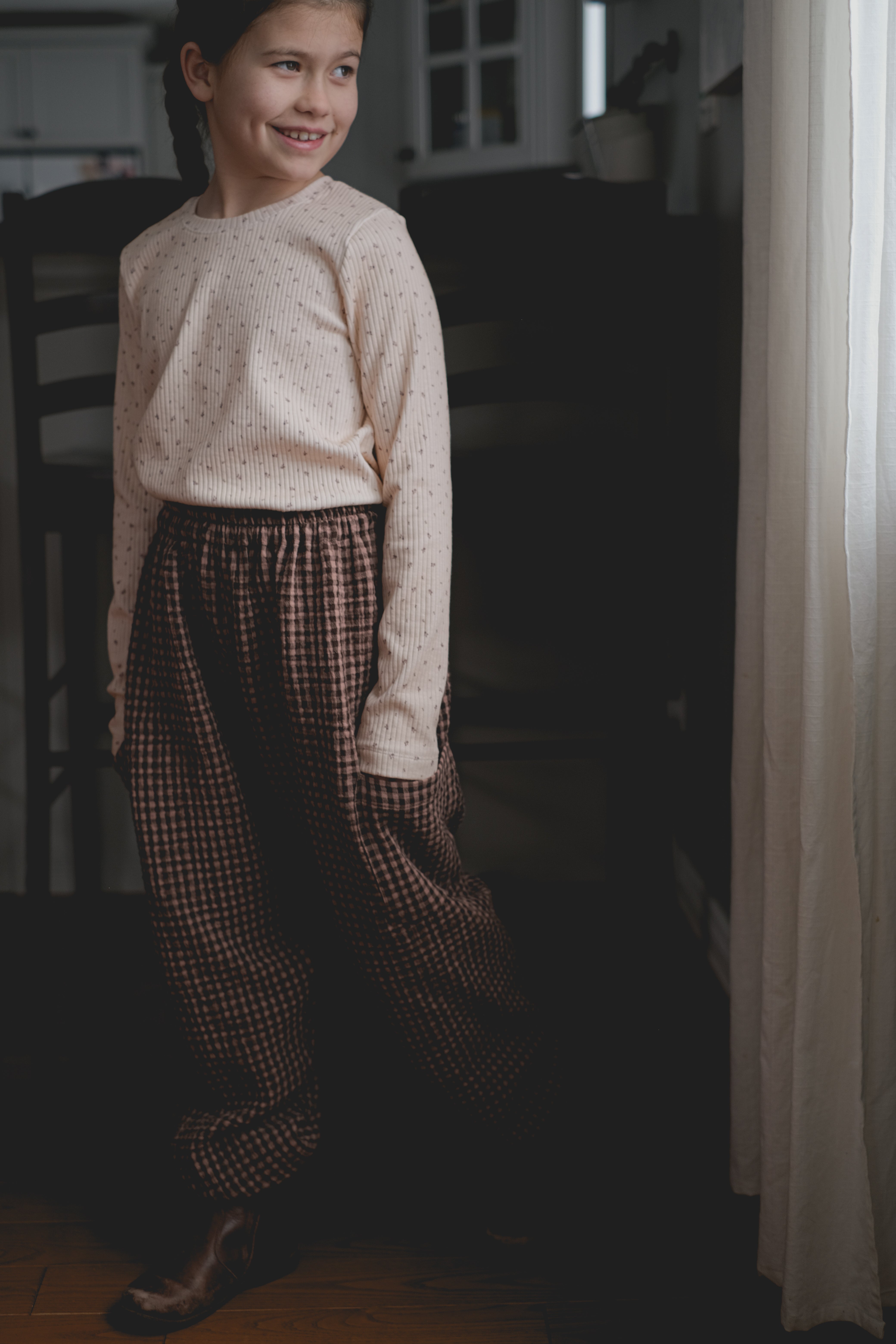 Organic Cotton Ribbed Shirt - Sepia Bloom