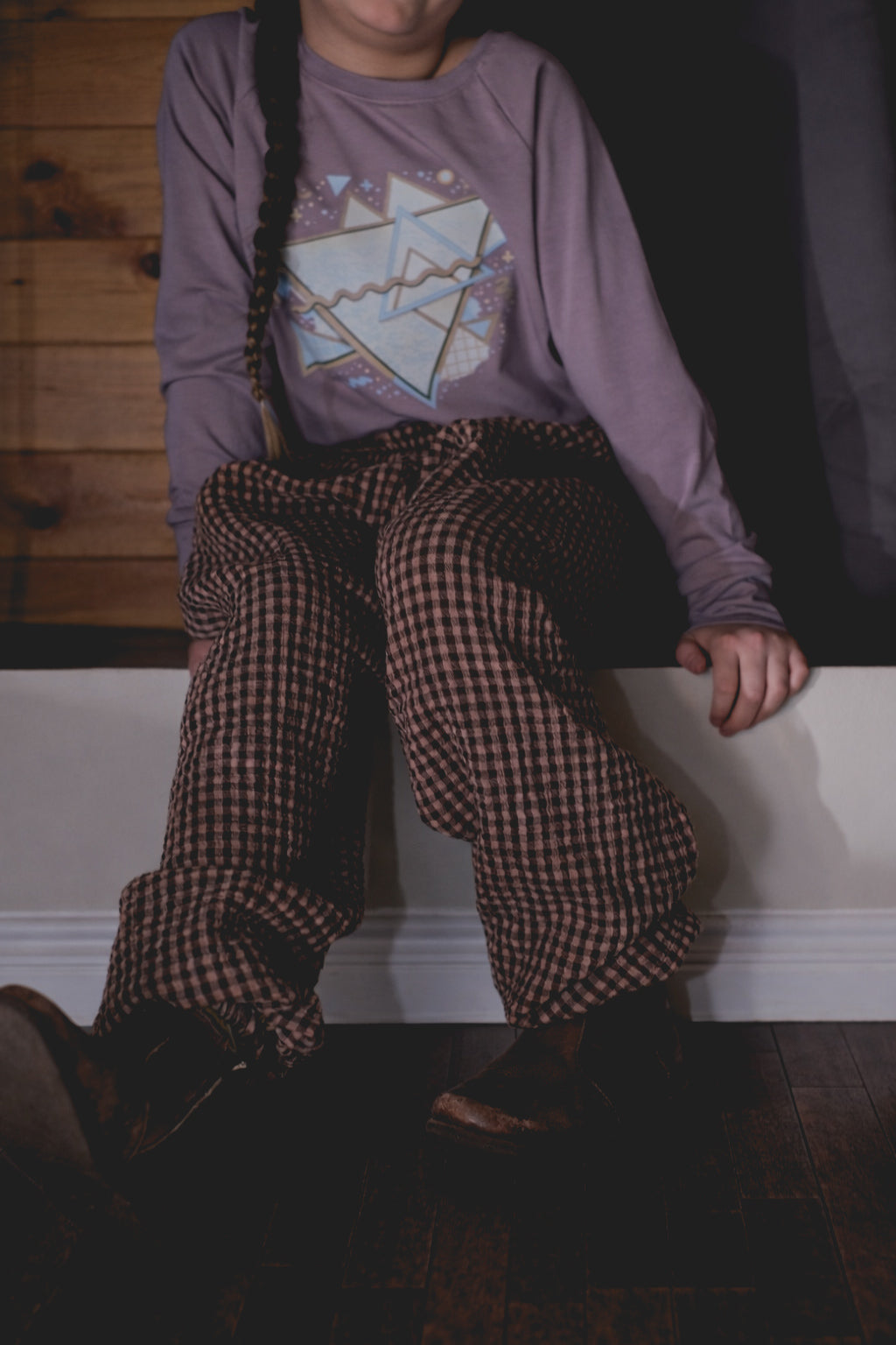 Raglan Pullover - Geometric Lilac