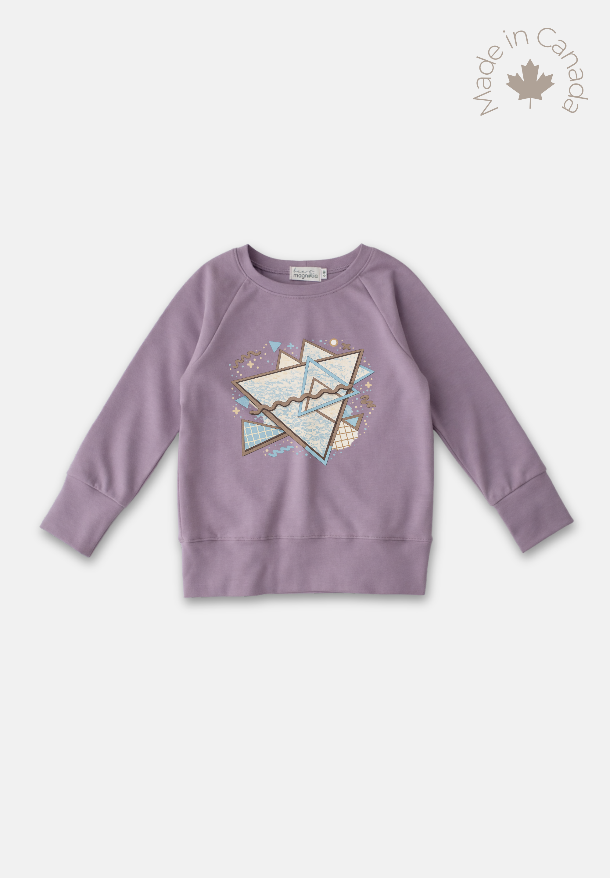 Raglan Pullover - Geometric Lilac